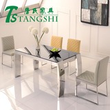 餐桌钢化玻璃不锈钢桌子特价包邮餐桌椅组合简约时尚现代饭桌家具