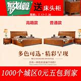 简约实木气压高箱橡木婚床 高箱床储物床 1.2/1.5米1.8米现代中式