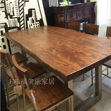 美式铁艺复古实木办公桌会议桌工作台创意咖啡酒吧酒店餐桌书桌