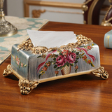 欧式田园小清新餐桌大纸巾盒创意奢华实用客厅洗手间装饰抽纸盒