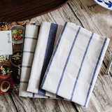 经典回归 简约日式条纹格子棉麻餐垫餐巾隔热垫布背景布 满45包邮