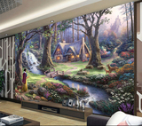 3D墙纸壁画壁纸简约现代油画电视背景墙客厅卧室沙发梦幻童话定制