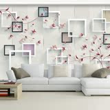 电视背景墙壁画3d立体现代简约 客厅影视墙壁纸无缝整张 花卉墙纸