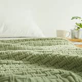 夏季纯棉毯子纯色毛线毯绒毯休闲毯针织毯午睡毯盖毯手工沙发夏毯