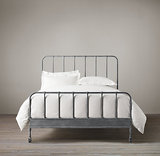 美式工业复古铁床经典铁艺床单人床双人床做旧可移动摄影床拍摄床