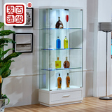 现代简约时尚酒柜陈列柜白色展示柜玻璃装饰柜中式客厅实木小酒柜