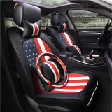汽车坐垫美国旗英伦风可爱迷你四季通用欧美个性化座垫全包围座套