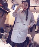 飞机款中长款打底白衬衫长袖韩版女士衬衣上衣春款宽松大款寸衫潮