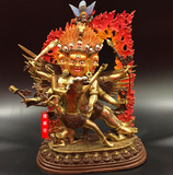 西藏藏传佛教用品 仿尼泊尔佛像 1尺纯铜半鎏金马头明王摆件低价