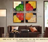东南亚泰式客厅手绘真实荷叶花卉工艺装饰画别墅酒店家居饰品挂画
