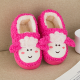 冬季儿童卡通小羊包跟棉拖鞋男女小孩宝宝保暖防滑厚底毛绒家居鞋