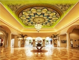欧式风格KTV酒店宾馆主题大厅天花吊顶大型壁画3d立体壁纸墙纸