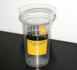 一次性塑料杯 700毫升 来一杯图案 加厚奶茶杯 饮料杯 1000个