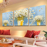 水晶烤瓷墙面客厅卧室三联画装饰画沙发墙挂画现代简约无框画