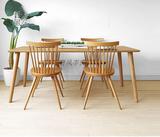 日式餐桌原木色餐桌客厅餐桌长餐桌木质餐桌简易实木长方形小餐桌