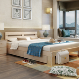 实木卧室成人儿童榻榻米婚床现代简约松木单人双人中式储物床
