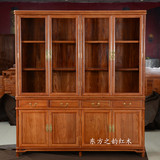红木家具非洲花梨木明式素面书柜组合书橱书架红木实木置物展示柜