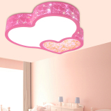 温馨浪漫粉色心形婚房主卧室LED吸顶灯创意遥控公主儿童房灯女孩