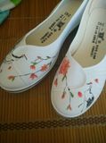 原创手绘中国风汉服鞋护士鞋坡跟老北京布鞋美容师工作鞋单鞋女鞋