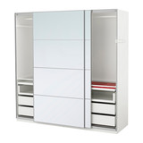 宜家衣柜专业代购IKEA 帕克思衣柜, 白色, 奥利 镜玻璃正品