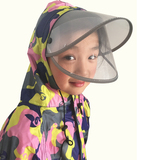 外贸儿童雨衣学生雨大帽檐衣迷彩男女童雨披带书包位长款大童雨衣