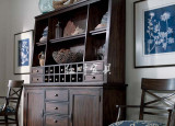 美式实木组合餐边柜客厅展示柜原木家具酒柜简约碗柜储物柜