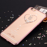 苹果iphone6s手机壳奢华女钻超薄潮 新款6plus玫瑰金塑料边框全包