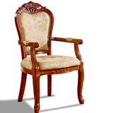 欧式真皮餐椅实木雕花书桌椅电脑椅办公椅古典美式咖啡椅酒店椅子