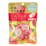 日本进口零食嘉娜宝口香糖kracie(白桃玫瑰味)玫瑰糖香体糖果32g