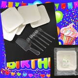 生日派对蛋糕盘叉餐具 一次性塑料盘叉 纸餐盘 5个盘5个叉1把刀
