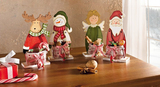 欧式乡村 圣诞节装饰原木小摆件 麋鹿圣诞老人雪人天使店铺装饰品