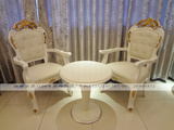 新古典餐椅实木 欧式椅子白色 美容院装饰椅布艺奢华酒店会所家具