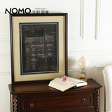 NOMO 美式高分子塑料画框挂画 坦佩雷vintange黑底建筑线条装饰画