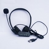 呼叫中心双耳话务耳机PC电脑耳麦头戴式USB接口带麦克风线控SKYPE