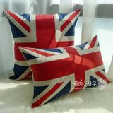 特价宜家简约创意英伦美式复古英国旗米字旗棉麻靠垫抱枕靠枕