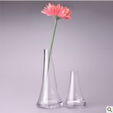 一枝花/欧式透明单只玫瑰玻璃小花瓶/大花瓶水培酒店用品
