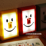 日本代购儿童房电池LED灯可爱表情笑脸便携小夜灯 壁灯 多色