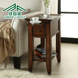 简约美式沙发边柜小户型边桌可移动小茶几创意角几实木小边几现代