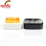 瑞士品牌SPIRELLA亮面陶瓷复古创意白色浴室手工香皂盒沥水肥皂盒