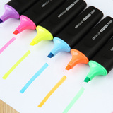 得力S600彩色荧光笔 记号笔 斜头水彩笔 5mm糖果色荧光板专用笔