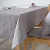 日式素色棉麻桌布 简约色织亚麻餐桌布纯色文艺茶几布书桌盖巾