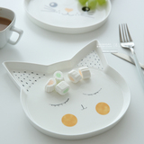 日式森林动物系列餐盘果盘沙拉盘蛋糕盘 陶瓷盘子创意餐具PZ-42
