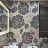 马赛克拼图背景墙艺术玻璃电视瓷砖卫生间墙贴镜面贴纸玫瑰花