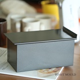 美国学厨精品重型钢不沾滑盖黑色平面吐司盒面包盒烘焙模具HY6