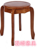 新品特价顶顺家具全实木圆凳高档圆凳 橡木 木头餐凳 餐椅 可重叠
