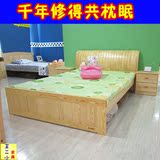 松木箱体大床1.5米单人床双人床1.8米带抽屉床包邮成人床实木床