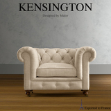 Kensington系列欧美顶级1人位亚麻法式乡村实木布艺单人沙发椅