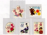 日本邮票 2015年春天的问候 5全（信销）