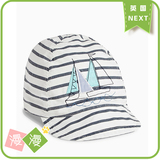 现货英国代购NEXT童装16夏男宝宝婴儿条纹海军小船鸭舌帽遮阳帽子