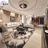 新中式沙发组合现代客厅布艺实木仿古样板房售楼处禅意免油漆家具